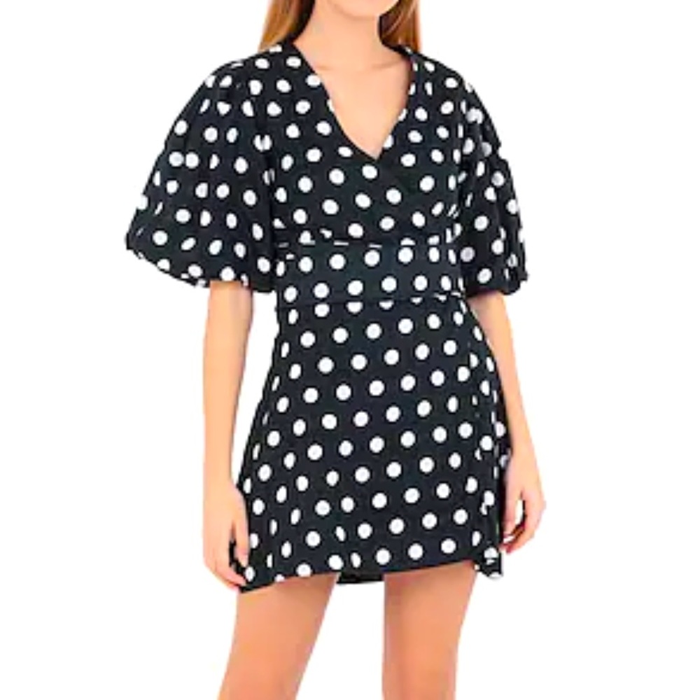Faithfull The Brand Black & White Polka Dot Dress, Perfect Condition! Size 4